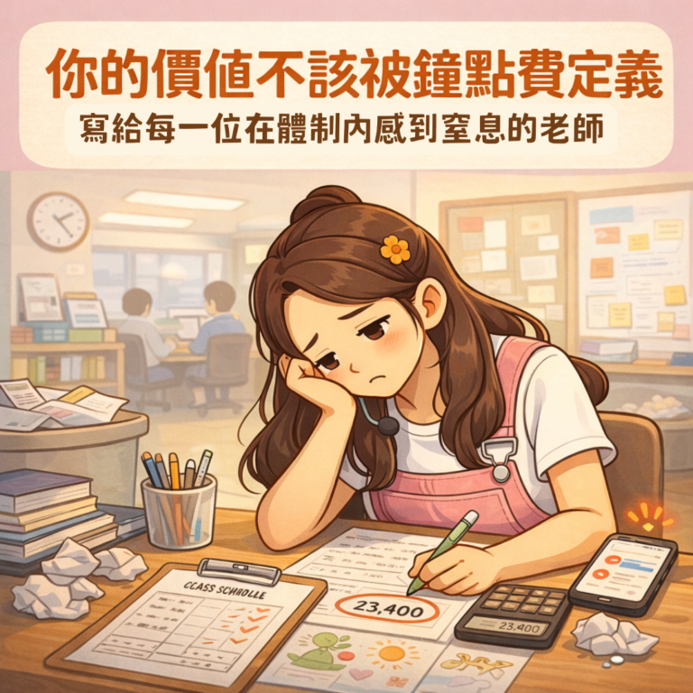 你的價值不該被鐘點費定義:寫給每一位在體制內感到窒息的老師